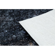 ANDRE 1058 mosható szőnyeg Dísz, vintage csúszásgátló - fekete / kék