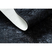 ANDRE 1058 mosható szőnyeg Dísz, vintage csúszásgátló - fekete / kék