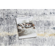 ANDRE 1065 mosható szőnyeg Keret vintage csúszásgátló - szürke / arany